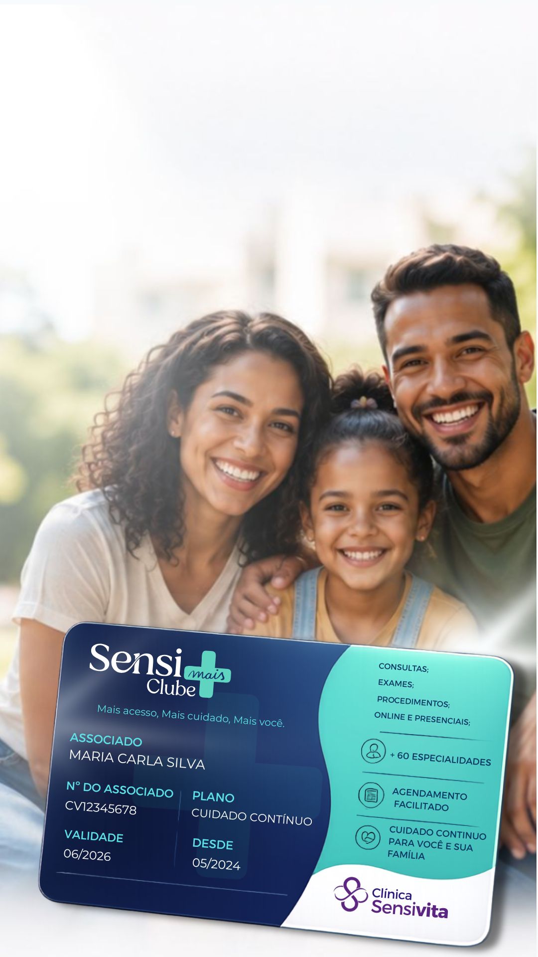 Família Sensi+ Clube com novo cartão